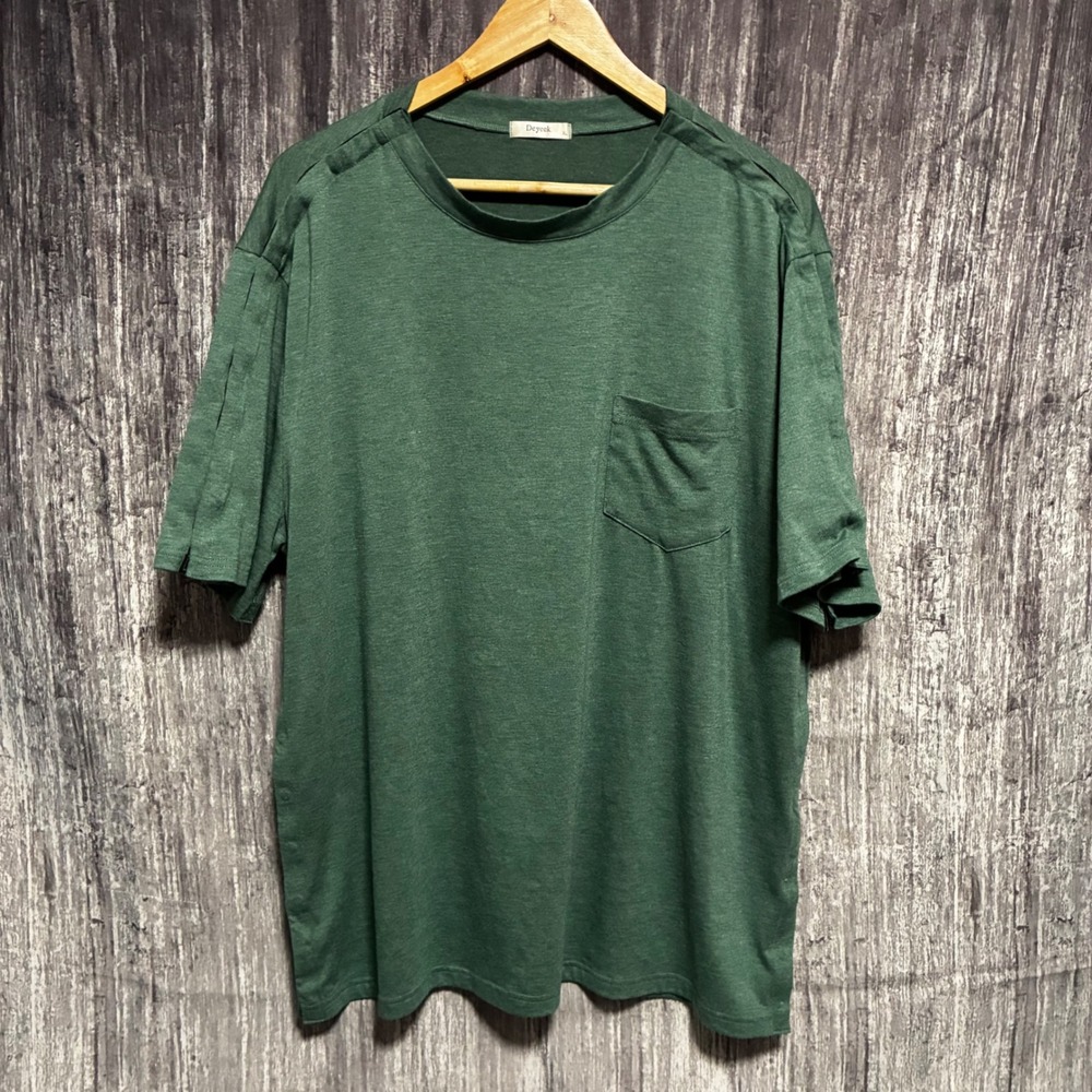 DEYEEK Men Green Post-Surgical Tearaway T-Shirt Surgery Chemo Size XL
